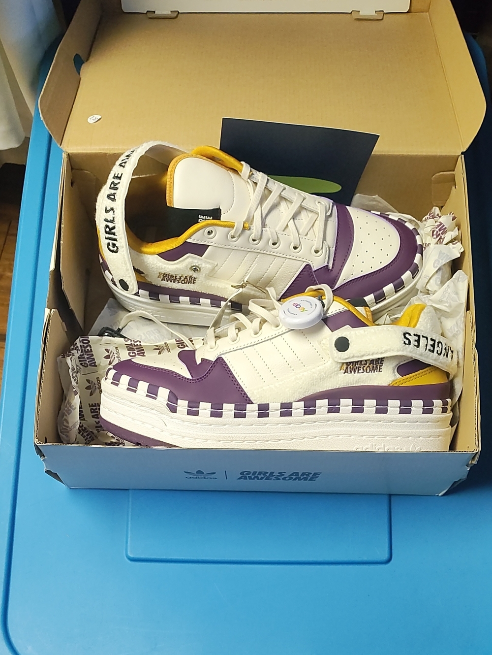Adidas Girls Are Awesome Platform Sneakers - White & Purple